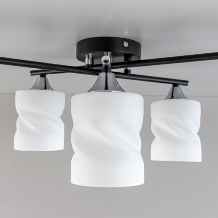 Citilux ceiling chandelier "NILS" CL132165, 6x60W, E27, Black Color Black-12