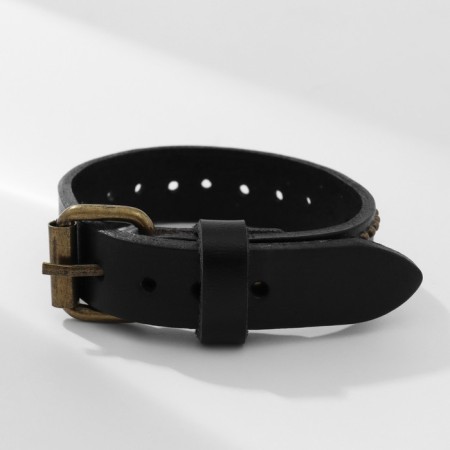Bracelet Leather "Millennium" strap, black color-2