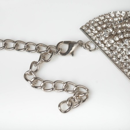 Choker "ice" is exquisite, white color in silver, 30 cm-1
