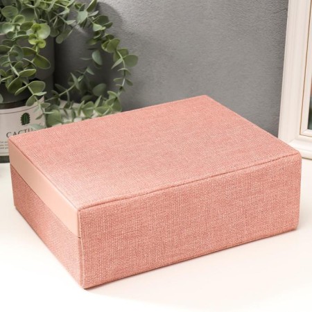 Casket to the leatherette for jewelry "Pink" combined suitcase 8x18x23 cm-5