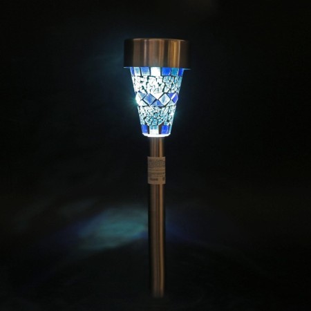 Garden lamp on the sunny battery "Blue stained glass", 7 × 38.5 × 7 cm, 1 LED, glow white-8