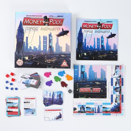 Board Economic Game "Money Polys. City of the future ", 210 bills, 10+-1