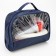 Cosmetic bag with a handle, blue color