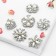 Brooch "Assorted" flowers rice, white color in silver