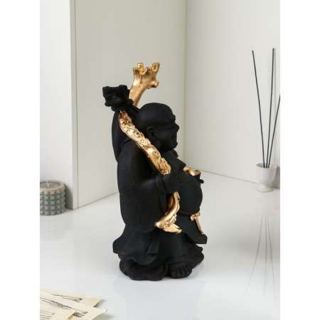 Figure "Necke", Polystone, 40 cm, black matte color-3