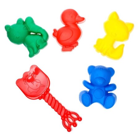 Set for playing in sand No. 103: 4 molds, scoop with crown, mix-4