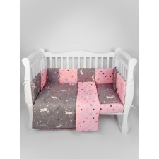 A set of 15 items (3+12 pillows-borts) Amarobaby Princess, gray/pink