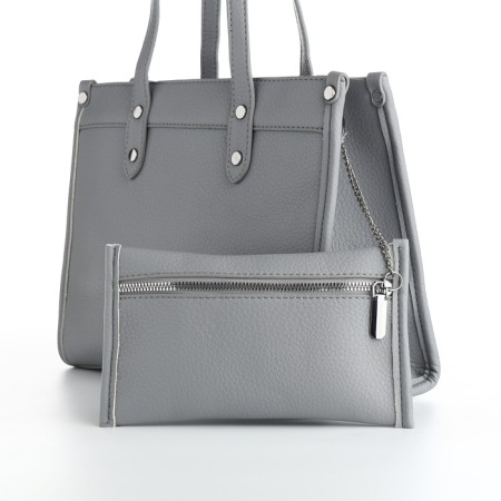 Women's bag with lightning, textura, average size, color gray-3