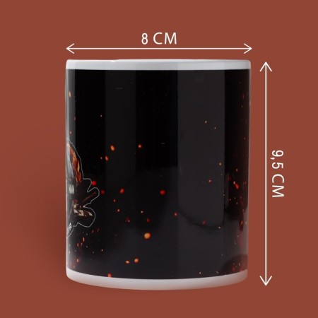 Ceramic mug "February 23" grenade, 320 ml, black color-1