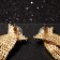 Hanging earrings with rhinestones "Waterfall" bow, white color in gold, 10 cm
