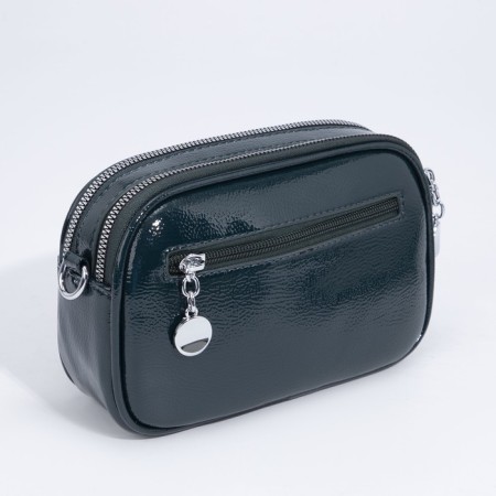 Bag Cross-Bodi with a zipper, green color-2