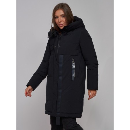 Coat insulated winter female, size 52, black color-8