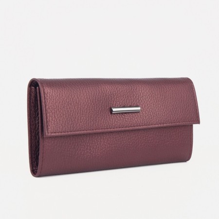 Women's wallet on the Textura button, burgundy color