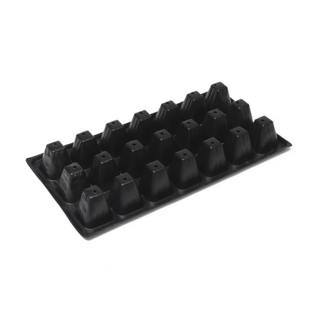 Cassette for growing seedlings, 21 cells, 120 ml, of plastic, black, 54 × 28 × 7 cm, Greengo-2