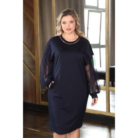 Women's dress, size 54, blue color-5