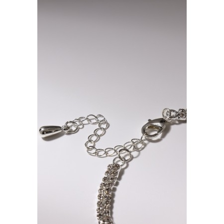Bracelet with rhinestones "Zircon" Izk, path, white color in silver, 15cm-2