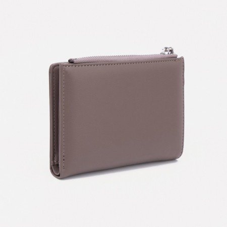 Women's wallet on the button, gray color-1