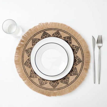 Serving napkin "Africa", d = 35 cm, black color