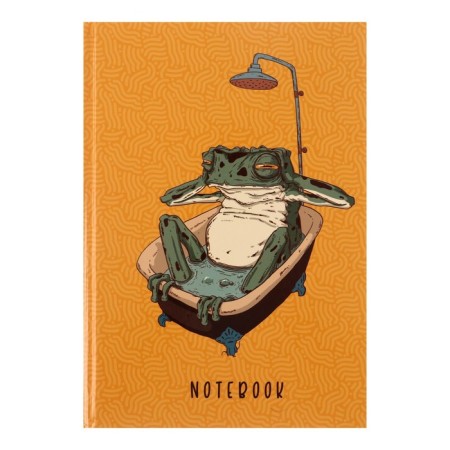 Notebook A5, 80 sheets in the line "Frog in the shower", a solid cover, glossy lamination, an offset block 65g/m2