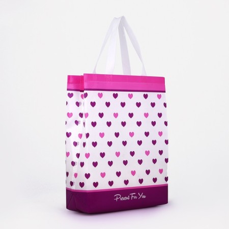 Household bag without fastening, purple color
