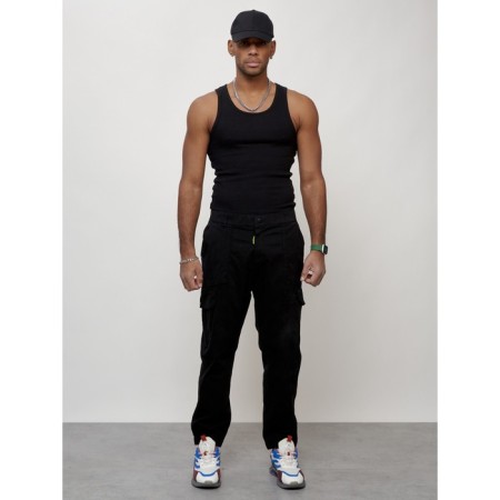 Cargo jeans male, size 44, black color