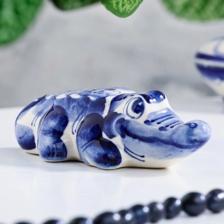 Souvenir "Crocodile", lies, medium, 3 cm, gzhel-2