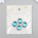 Decor for creativity Metall "Medallion octagonal" blue crystal rhinestones 2x1.5 cm