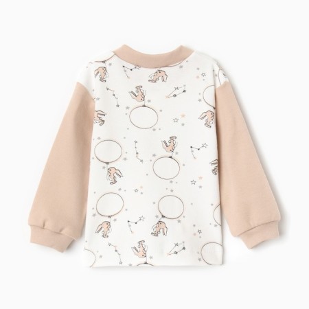 Nursery blouse, beige color/hares, height 56 ​​cm-3