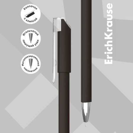 Gel pen Erichkrause G-Reed Stick Classic Node 0.38 mm, ink black, continuous line length 900 m-6