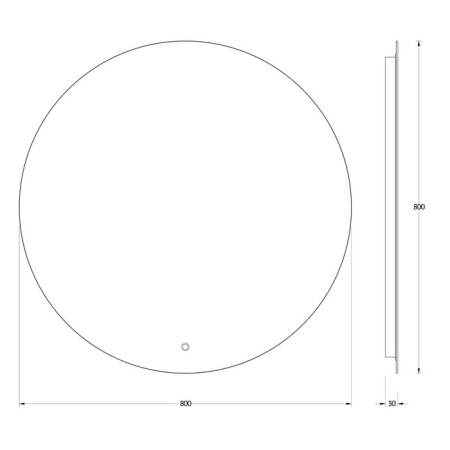 Evororm mirror with LED backlight, touch switch, 21w, 80x80 cm, warm white light-1