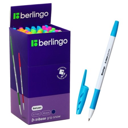Balloon handle Berlingo "Tribase Grip Show", 0.7 mm, flu, blue, mix