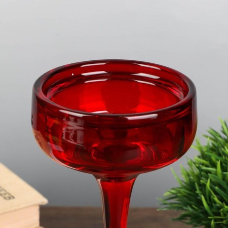Glass "Glass" Glass Creck "Red Set 3 pcs H- 20, 23, 26x8x8 cm-4