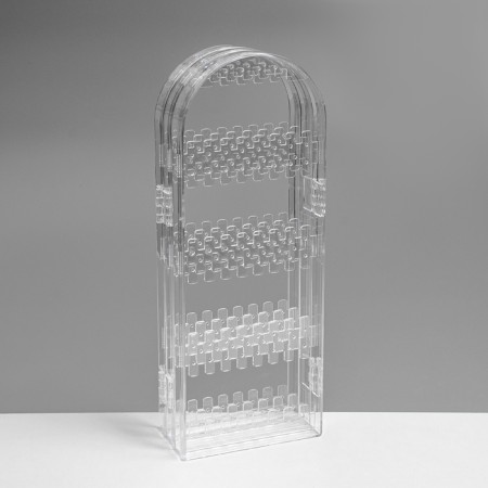 Steaches for earrings, 3 sections, 8 rows, 21 × 2 × 28 cm, the color is transparent-2