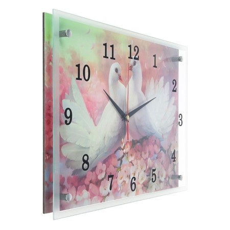 Carty clock is wall-mounted, interior "two pigeons", silent, 30 x 40 cm-1
