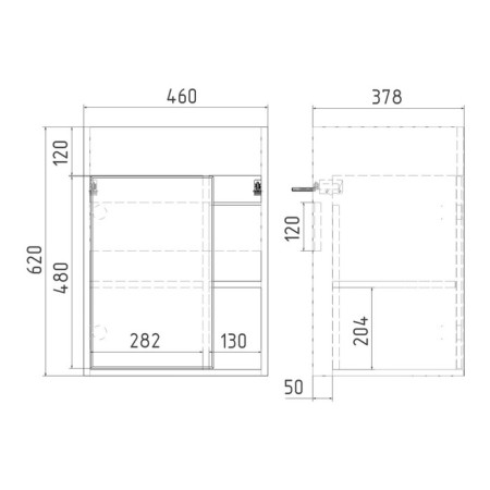 Viant Boston Tumba 1 sash, suspended 380x460x620 mm, with COMO 50 shell-4