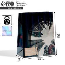 Gift Laminated Vertical, packaging, “skyscraper”, rainbow holography, m 26 x 32 x 12 cm