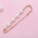 Pearlplane pins, 7.3 cm, white color in gold