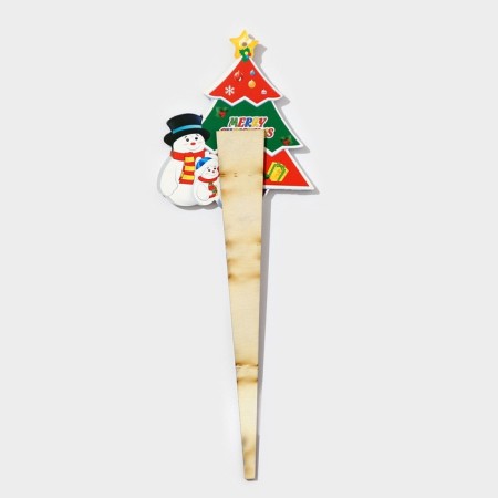 Topper decorative "Christmas tree and snowmen" 8.8x25 cm-4