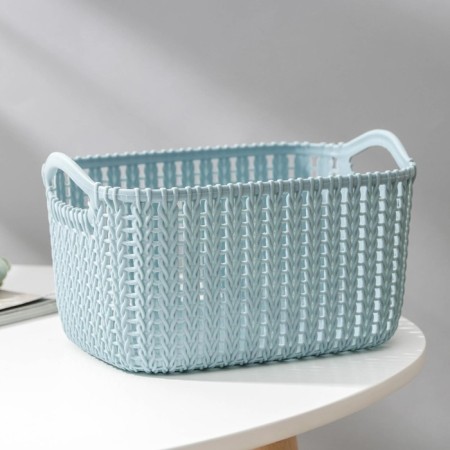Storage basket with handles "Weaving", plastic, 24 × 16 × 13 cm, color mix-3