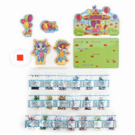 Diamond mosaic for children with partial filling on the figures "Cute animals"-3