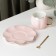 Tea couple ceramic "flower", 3 objects: a cup 240 ml, a saucer d = 16 cm, spoon, pink color