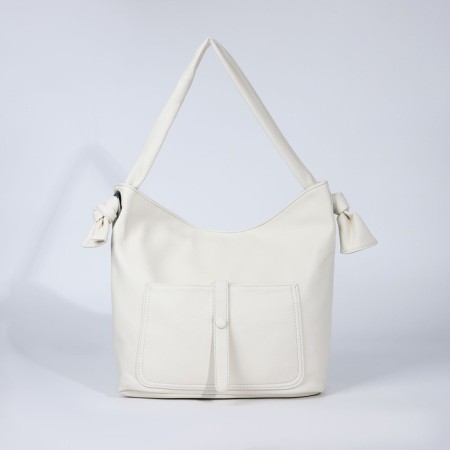 Lugus bag, 2 external pockets, white color