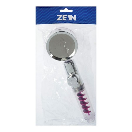Shower watering can Zein Z4087, microdants, button "stop", fan, spiral, purple/chrome-8