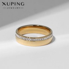 Xuping ring stimulus, white color in gold, size 19