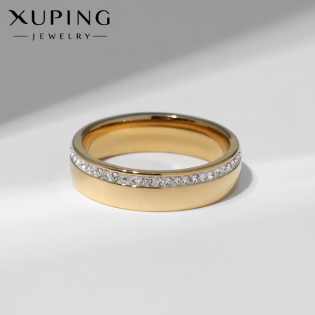 Xuping ring stimulus, white color in gold, size 19