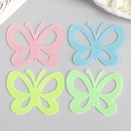 Plastic sticker phosphorus "butterflies" set 5pcs mix 17x12 cm-4