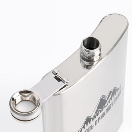 Flaw for alcohol "Adventure Love", stainless steel, 240 ml, with a funnel-3
