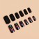 Falbled nails "Night", 12 pcs, with sparkles and holography, with adhesive plates, a soft square, black form
