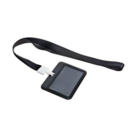 Badge horizontal, external, 100 x 80mm, internal 52 x 82mm, tape 42 cm, black-4