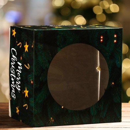 Confectionery packaging with the window "Merry Christmas", 30 x 30 x 19 cm-2